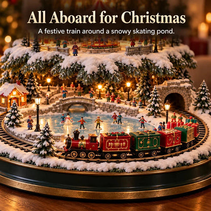 🔥 LAST DAY 33% OFF 🔥 🎄 Lighted Christmas Village Tree – Train, Carousel & Magical Holiday Glow ✨
