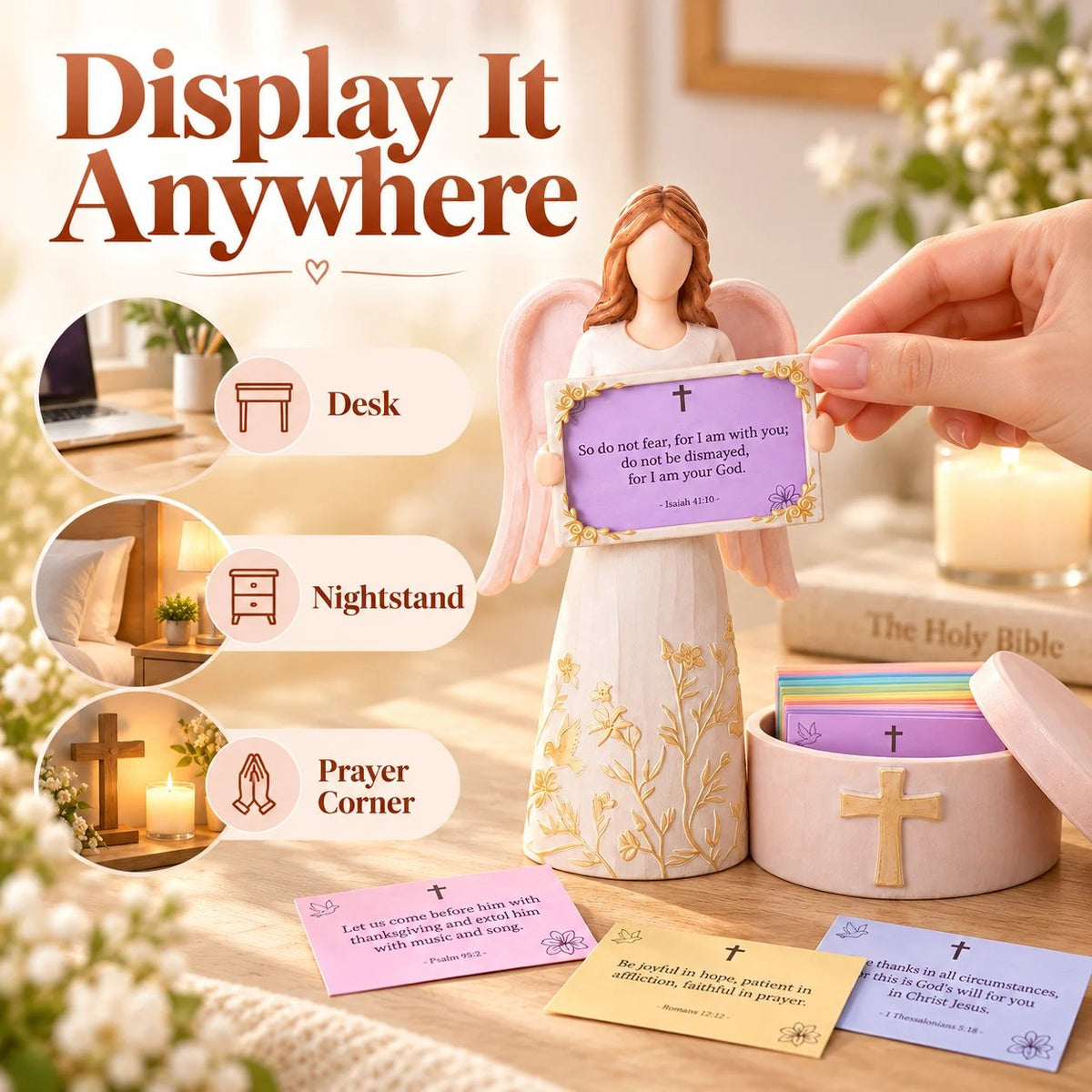 🙏✨Hand-Crafted Angel Figurine with Color-Coded Bible Verse Cards & Storage Box 🕊️🎁(📦Buy 2 Free Shipping)