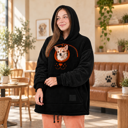 🐾 舒适抓绒宠物互动连帽衫 – 保暖且支撑性好的小型宠物背带服