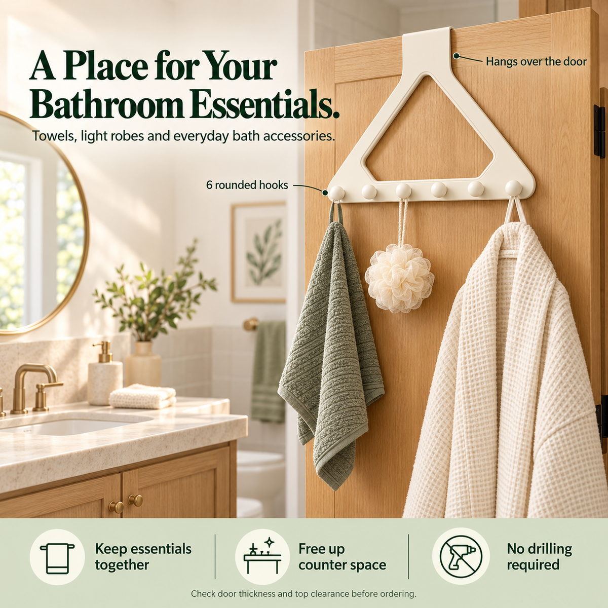 6-Hook Over-the-Door Organizer