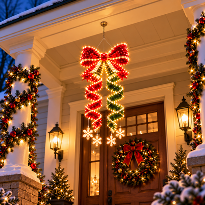 🎀✨Giant Lighted Christmas Bow Hanging Decoration