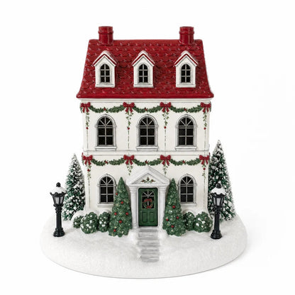 🎄✨ 圣诞小屋香薰加湿器——发光的节日村庄小屋，带烟囱雾效和温馨 LED 灯 🏠