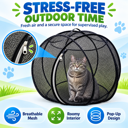 🐱🌿 FreshAir Cat Haven™ – 便携式网状游戏围栏