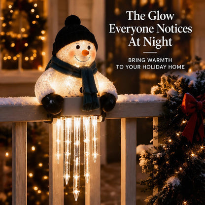 ☃️ WinterGlow Snowman Icicle Lights – Magical Christmas Hanging Decor ✨