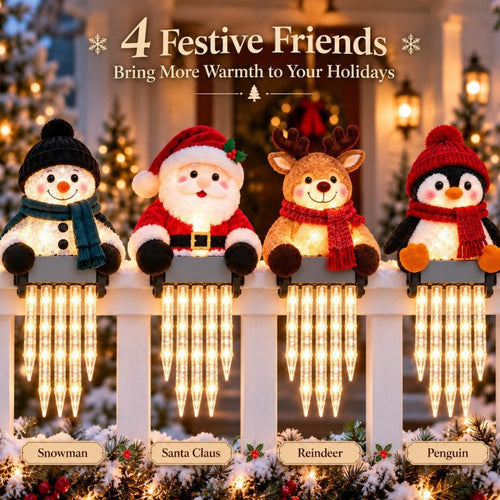 ☃️ WinterGlow Snowman Icicle Lights – Magical Christmas Hanging Decor ✨