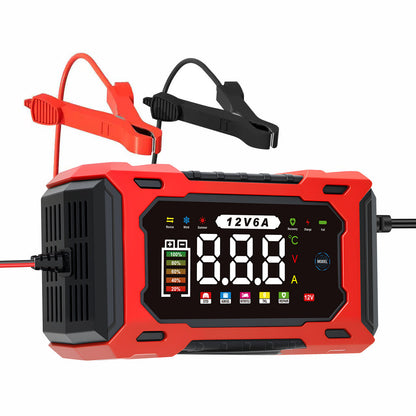 12V 6A Smart Battery Charger Maintainer - Fully Automatic Trickle Charger