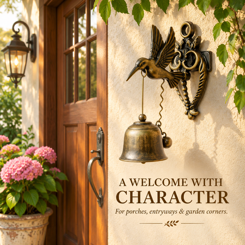 🔔 Vintage Animal Wall Bell – Rustic Bronze-Style Accent for Doors, Porches & Gardens 🌿