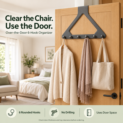 6-Hook Over-the-Door Organizer