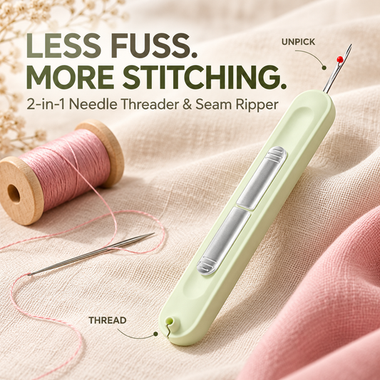 🧵 2-in-1 Needle Threader & Seam Ripper – Less Fuss, More Stitching