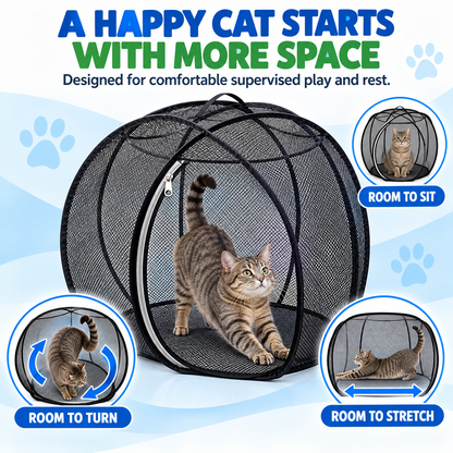 🐱🌿 FreshAir Cat Haven™ – 便携式网状游戏围栏