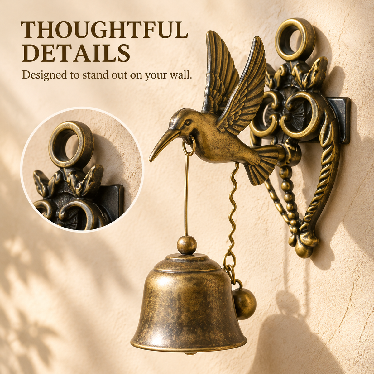 🔔 Vintage Animal Wall Bell – Rustic Bronze-Style Accent for Doors, Porches & Gardens 🌿