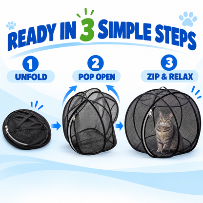🐱🌿 FreshAir Cat Haven™ – 便携式网状游戏围栏