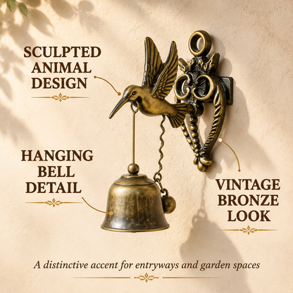 🔔 Vintage Animal Wall Bell – Rustic Bronze-Style Accent for Doors, Porches & Gardens 🌿
