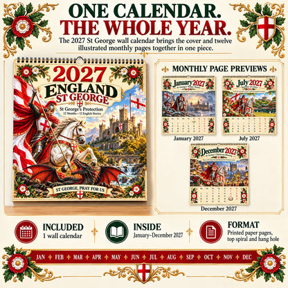 🛡️ 2027年圣乔治挂历——12幅展现信仰、勇气与英格兰传统的插画	scene