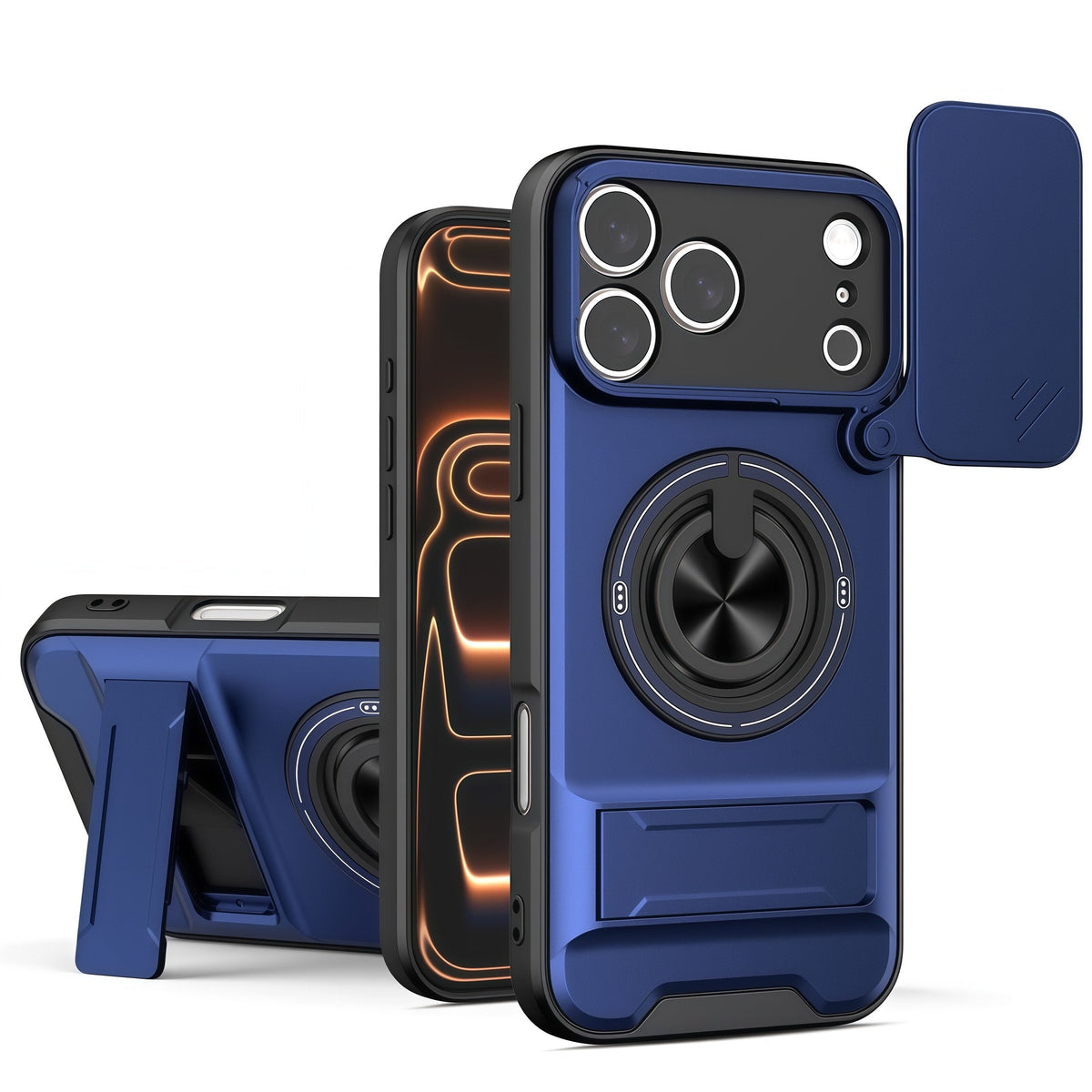 适用于 iPhone 17 ProMax 的滑盖镜头保护磁吸支架手机壳
