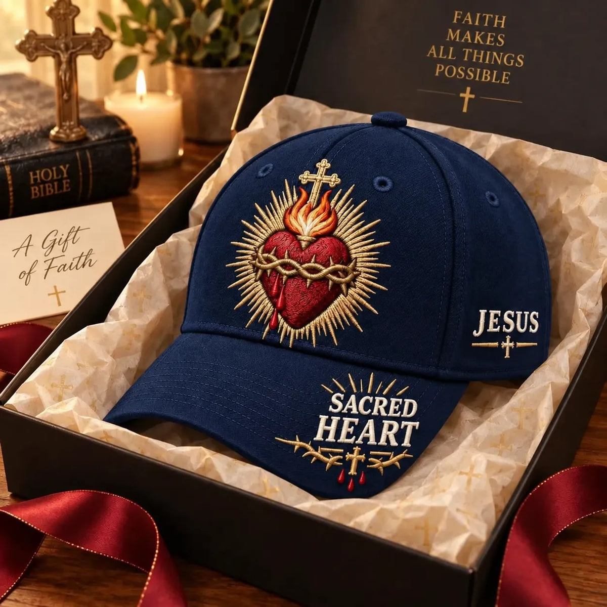 ❤️耶稣圣心信仰棒球帽✝️彰显信仰，传递祂的爱。