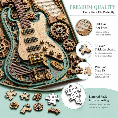 🔥最后一天 69% OFF-🧩创意蒸汽朋克吉他 3D 拼图