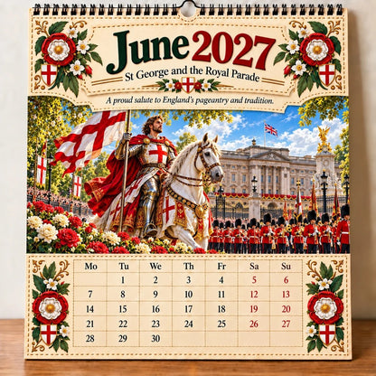 🛡️ 2027年圣乔治挂历——12幅展现信仰、勇气与英格兰传统的插画	scene