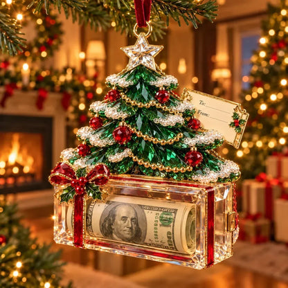 🎄 Christmas Cash Gift Ornament | 20 Crystal-Style Designs with Money Holder & Gift Tag 🎁