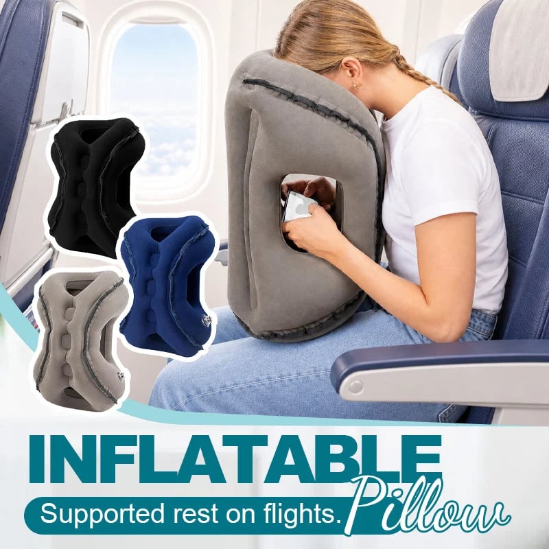 ✈️💤 便携式充气飞机造型睡眠枕 — 前倾与侧向支撑枕