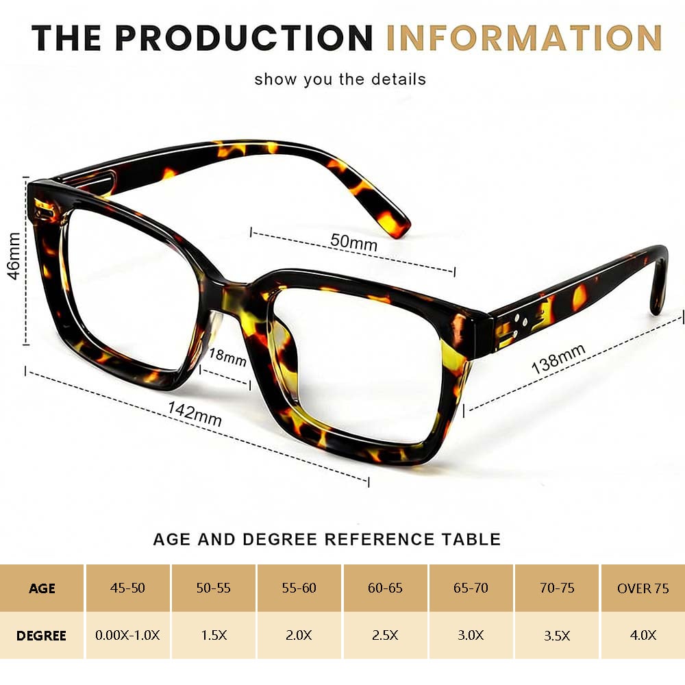 🔥热卖——✨👓玳瑁纹防蓝光大框方形老花镜