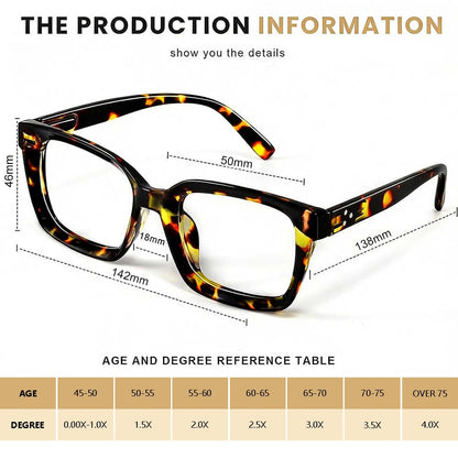 🔥热卖——✨👓玳瑁纹防蓝光大框方形老花镜