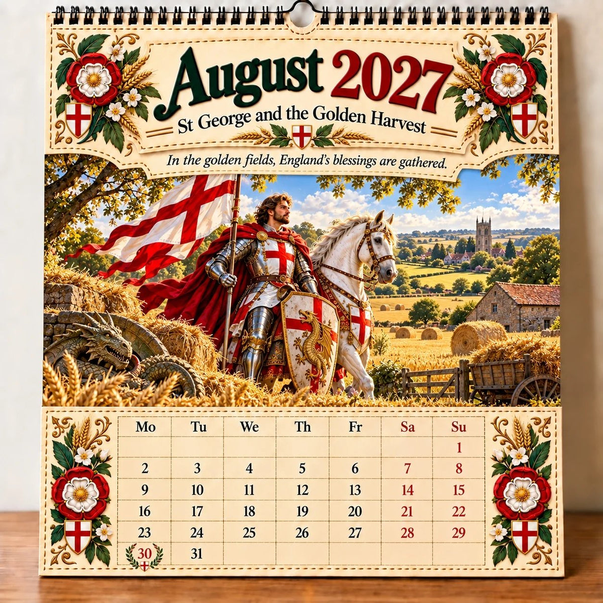 🛡️ 2027年圣乔治挂历——12幅展现信仰、勇气与英格兰传统的插画	scene