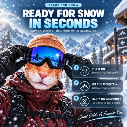 ⏳ 49% OFF – 🦊 搞笑动物脸滑雪面罩 | 每个人都会问起的最搞笑冬季护面面罩