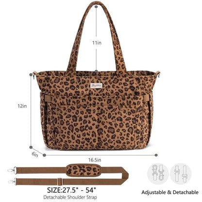 🎒✨Large Corduroy Tote Bag for Women – Multi-Pocket Laptop & Work Bag