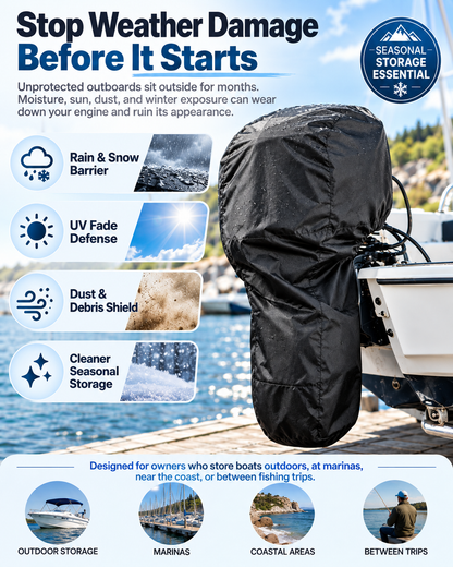 🎃Halloween Deal 50% OFF!🚤420D Full Outboard Engine Cover – Weather-Resistant Protection for Storage