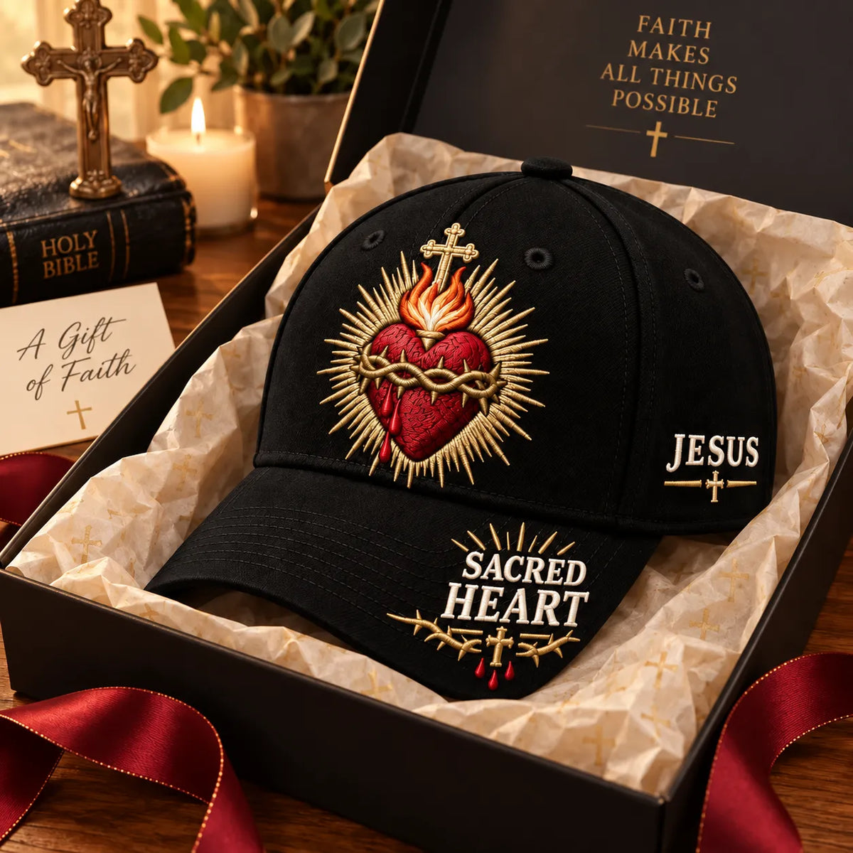 ❤️耶稣圣心信仰棒球帽✝️彰显信仰，传递祂的爱。
