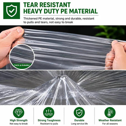 🌧️ 重型透明防水布帘 – 带加固扣眼的耐用户外罩布 💪