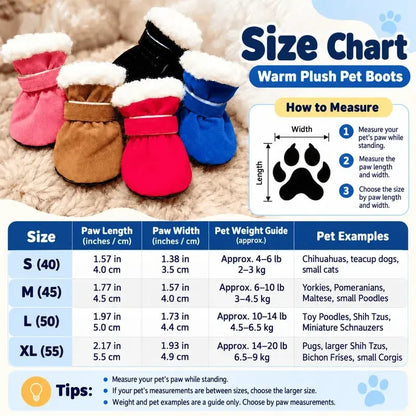 🐾Soft Velvet Puppy Booties, Warm Non-Slip Paw Covers for Small Dogs