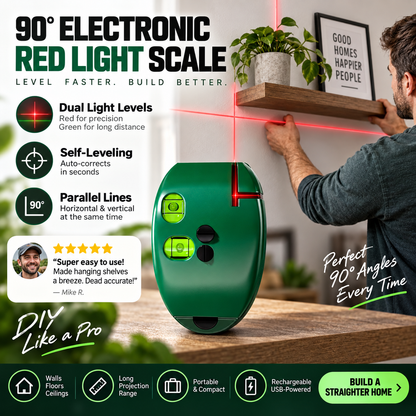 🔧 90° 激光直角仪 – 用于瓷砖、地板铺设及 DIY 的双线精密标线工具