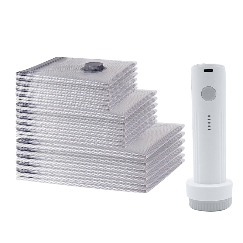 🔥 最后一天促销 - 50% OFF 🔥 旅行真空收纳袋及便携式抽气泵套装
