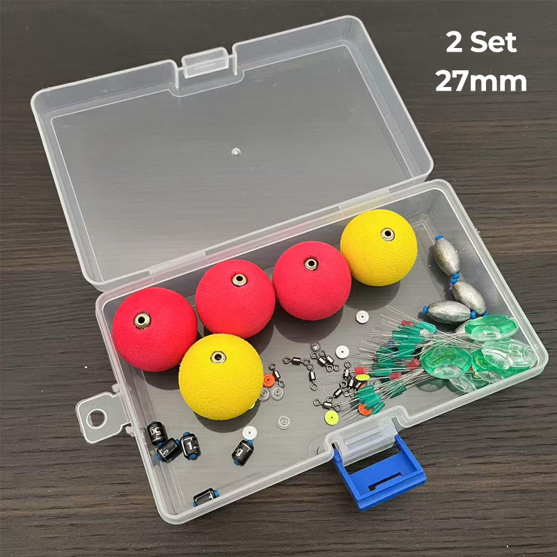 🎣✨完整浮漂与铅坠钓组套装——高浮力泡沫浮漂、精准配重铅芯、醒目咬钩指示器。便携式钓具盒！🛡️💪