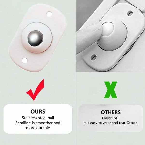 🛋️现享49%折扣！通用不锈钢万向球轮——自粘式迷你家具滑轮，360°旋转粘贴滚轮，适用于收纳箱、床头柜、垃圾桶和花盆