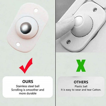 🛋️现享49%折扣！通用不锈钢万向球轮——自粘式迷你家具滑轮，360°旋转粘贴滚轮，适用于收纳箱、床头柜、垃圾桶和花盆