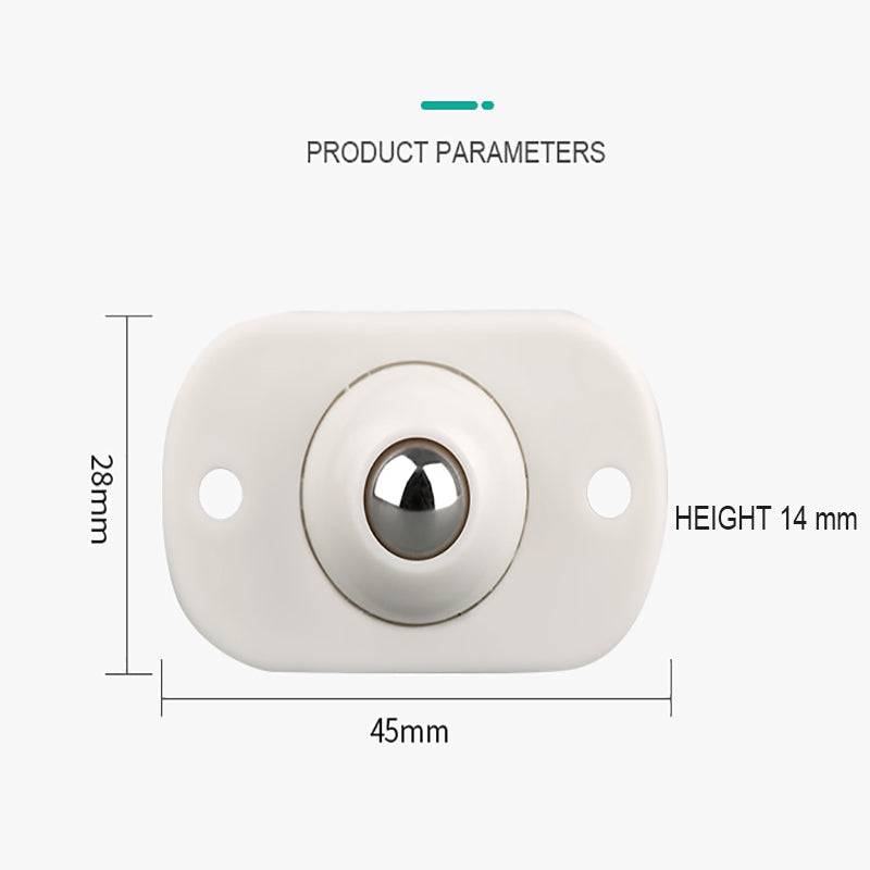 🛋️现享49%折扣！通用不锈钢万向球轮——自粘式迷你家具滑轮，360°旋转粘贴滚轮，适用于收纳箱、床头柜、垃圾桶和花盆