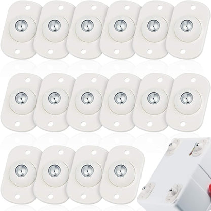 🛋️现享49%折扣！通用不锈钢万向球轮——自粘式迷你家具滑轮，360°旋转粘贴滚轮，适用于收纳箱、床头柜、垃圾桶和花盆
