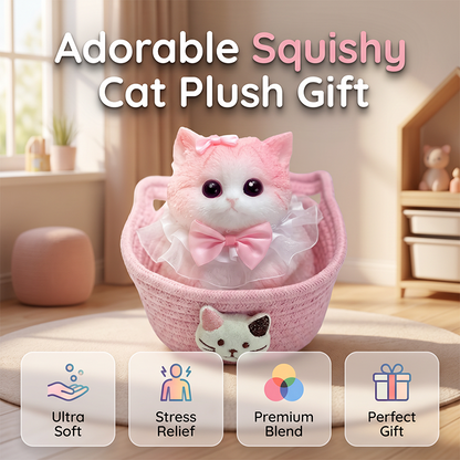 Squishy Cat Plush Toy – Soft Slow-Rebound Stress Relief Companion