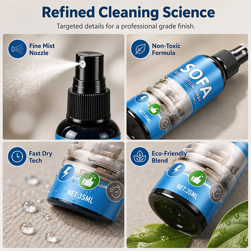 🚀 Instant Fabric Refresh Spray – Remove Dirt, Stains & Odors Without Washing or Rinsing 🌿