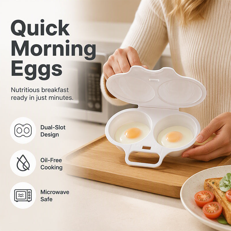 🍳 双蛋微波炉煮蛋器 —— 专为繁忙早晨打造的快速早餐神器