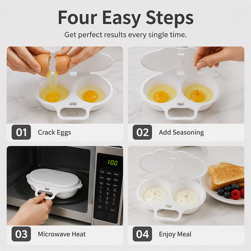 🍳 双蛋微波炉煮蛋器 —— 专为繁忙早晨打造的快速早餐神器