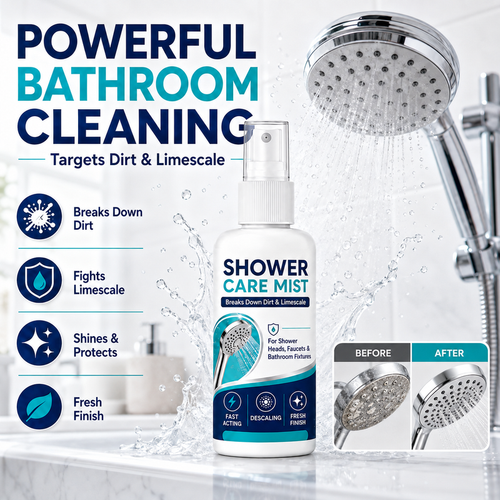 🚿✨ Fast-Acting Shower Limescale Remover Spray – Remove Stubborn Limescale & Water Stains in Minutes 🫧