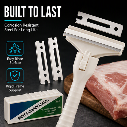 🥩🔥 五折优惠！不锈钢肉类刮刀——牛猪肉脂肪与筋膜轻松去除工具 🔪✨