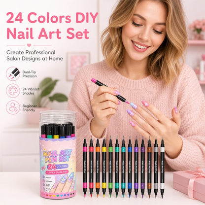 💕最后一天-50% OFF🌈24色双头美甲笔套装