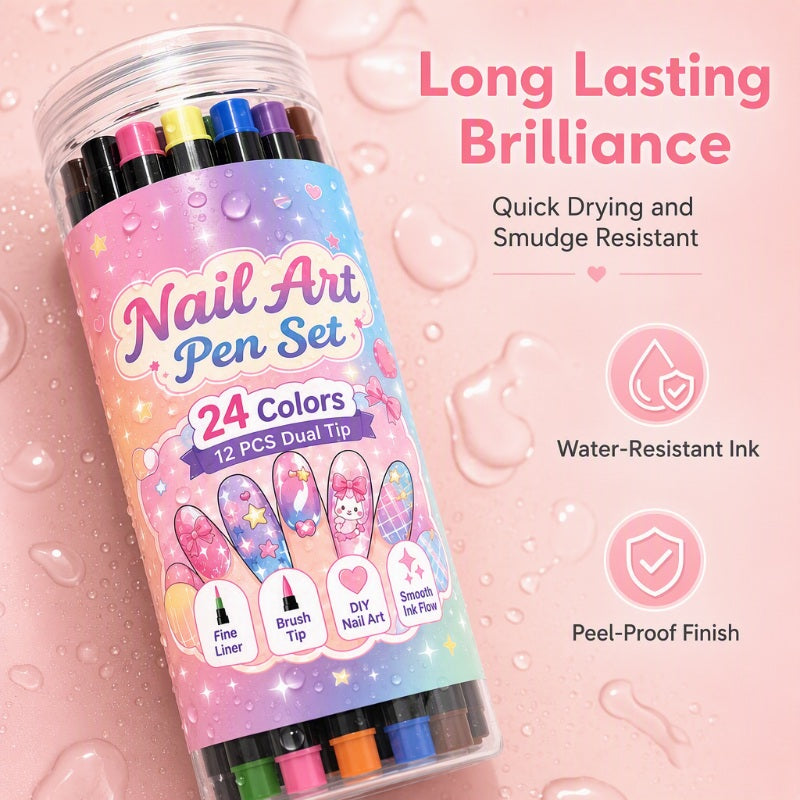 💕最后一天-50% OFF🌈24色双头美甲笔套装