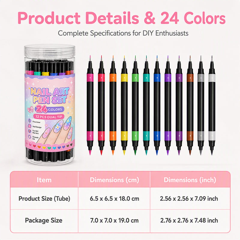 💕最后一天-50% OFF🌈24色双头美甲笔套装