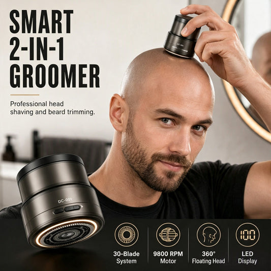 ⚡ 2-in-1 Electric Head & Beard Shaver – 30-Blade Precision Grooming System 💈